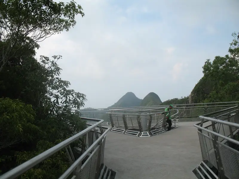Langkawi Sky Bridge viewing platform above forested mountains
