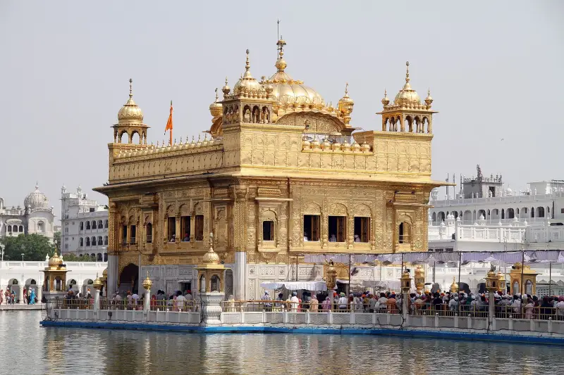 The Golden Temple (Harmandir Sahib) in Amritsar reflected in the holy pool